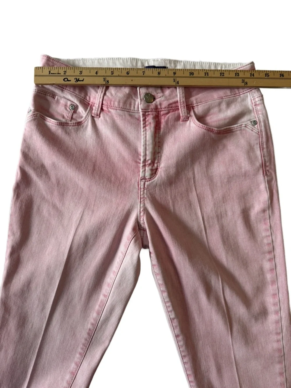 NYDJ Rose Pink Slim Straight Ankle Jeans With Lift Tuck Technology. Size 6